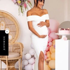 Club London maternity dress size 10Elegant Off-Shoulder White Dress